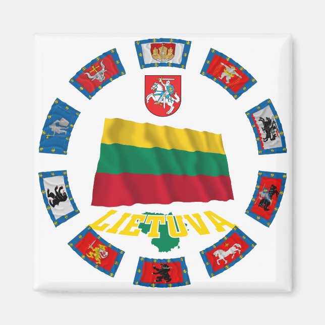 Lithuania Flags Magnet (Front)