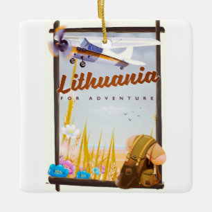 lithuania - For an adventure travel poster Ceramic Tree Decoration
