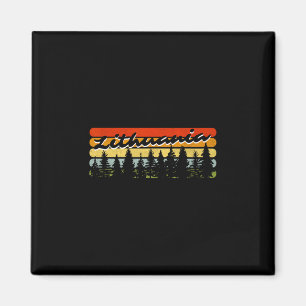Lithuania Forest Sunset Trees Cabin Vacation Souve Magnet