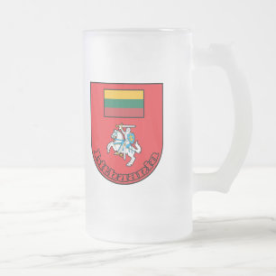 Lithuania Frosted Glass Beer Mug