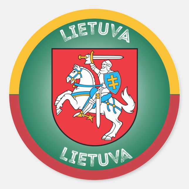 Lithuania Heritage Emblem Classic Round Sticker (Front)