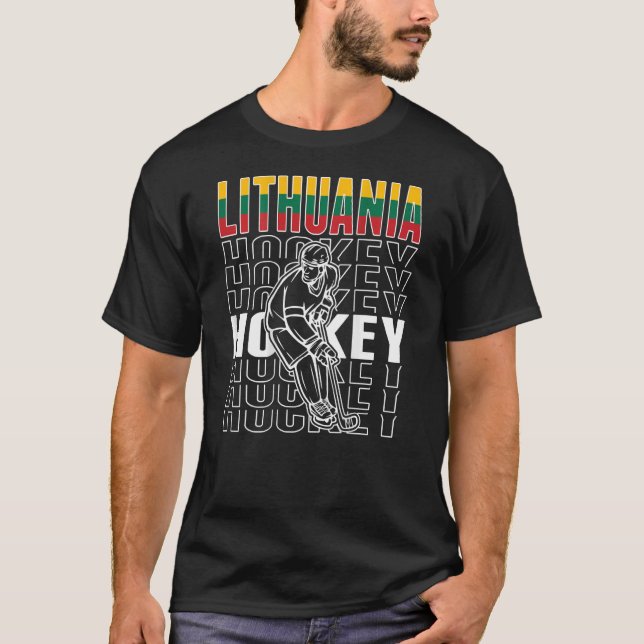 Lithuania Ice Hockey Fans  Lithuanian Hockey Team  T-Shirt (Front)