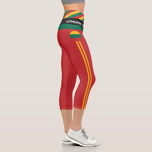 Lithuania & Lithuania Flag fashion, Fitness, Sport Capri Leggings (Right)