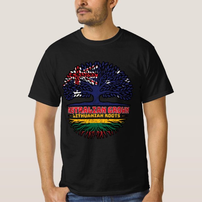 Lithuania Lithuanian Australian Australia Tree T-Shirt (Front)
