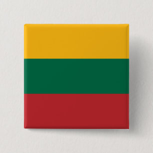 Lithuania (Lithuanian) Flag 15 Cm Square Badge
