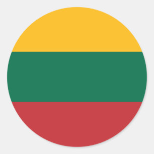Lithuania (Lithuanian) Flag Classic Round Sticker