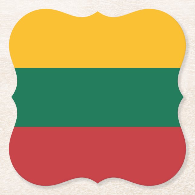 Lithuania (Lithuanian) Flag Paper Coaster (Front)