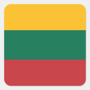Lithuania (Lithuanian) Flag Square Sticker