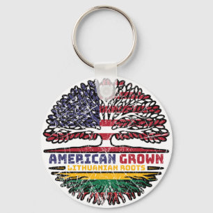 Lithuania Lithuanian US American USA United States Key Ring