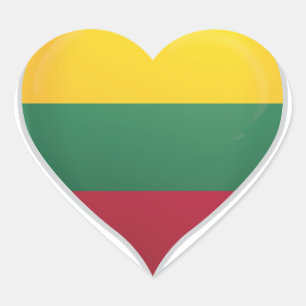 Lithuania love flag pride heart sticker