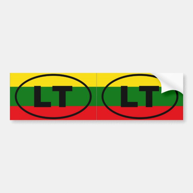 Lithuania LT European oval Bumper Sticker (Front)