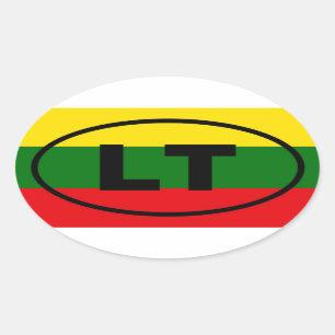 Lithuania LT European Oval Sticker