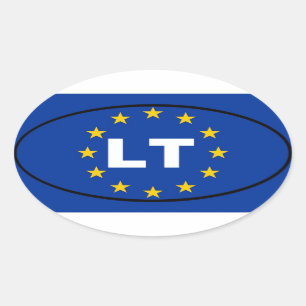 Lithuania LT European Union Oval Sticker