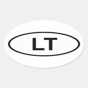 Lithuania "LT" Oval Sticker