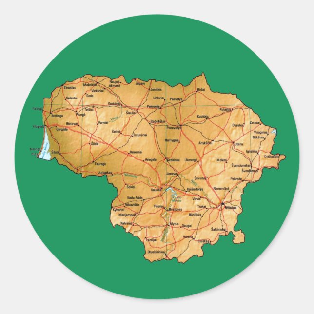 Lithuania Map Sticker (Front)