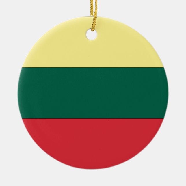 Lithuania National Flag Ceramic Tree Decoration (Front)