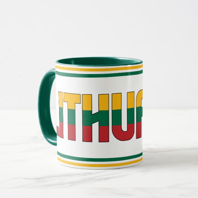 Lithuania National Flag Patriotic Coffee Mug (Front Left)