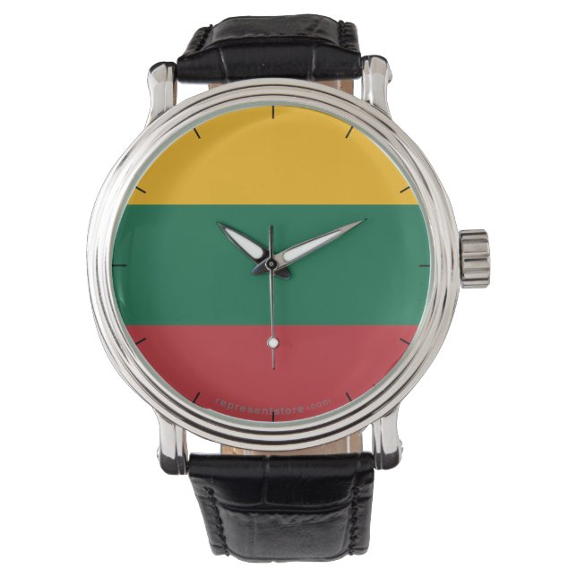 Lithuania Plain Flag Watch (Front)