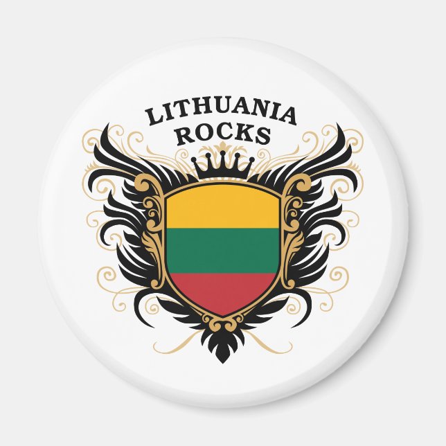 Lithuania Rocks Magnet (Front)
