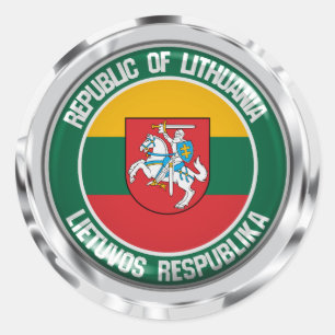 Lithuania Round Emblem Classic Round Sticker