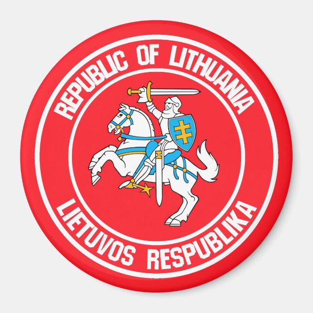 Lithuania Round Emblem Magnet (Front)