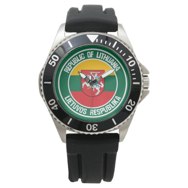 Lithuania Round Emblem Watch (Front)