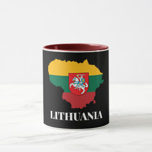 Lithuania silhouette and flag mug