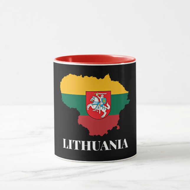 Lithuania silhouette and flag mug (Center)