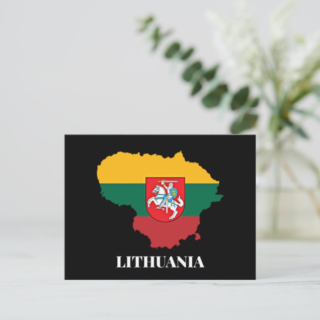 Lithuania silhouette and flag postcard (Standing Front)