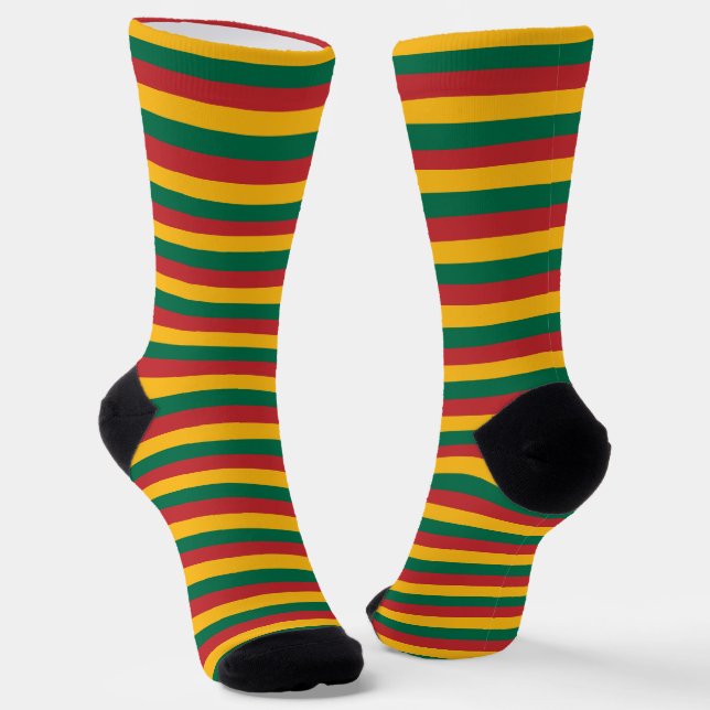 Lithuania Socks, patriotic Lithuanian Flag fashion Socks (Angled)