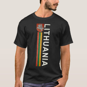 Lithuania Sporty Retro Flag and Lithuanian Emblem T-Shirt