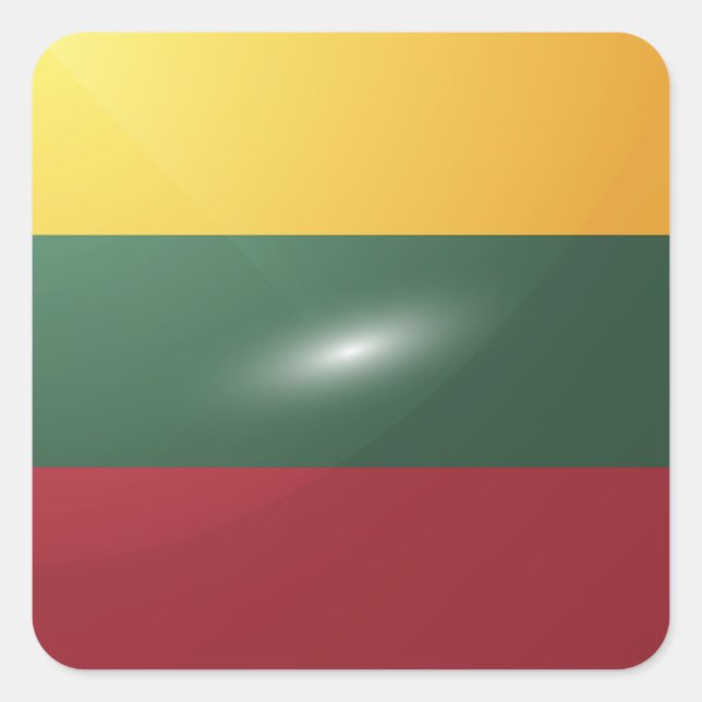 Lithuania square glossy flag sticker (Front)