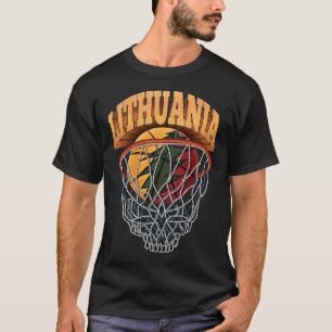 Lithuania Strong Basketball Skeleton Net T-Shirt