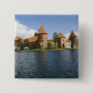 Lithuania, Trakai. Island Castle 3 15 Cm Square Badge