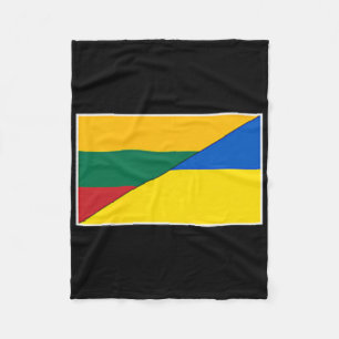 Lithuania Ukraine Flag Lithuanian Ukrainian Nation Fleece Blanket