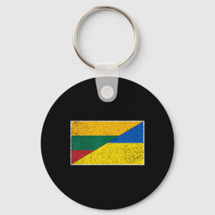 Lithuania Ukraine Flag Lithuanian Ukrainian Nation Key Ring
