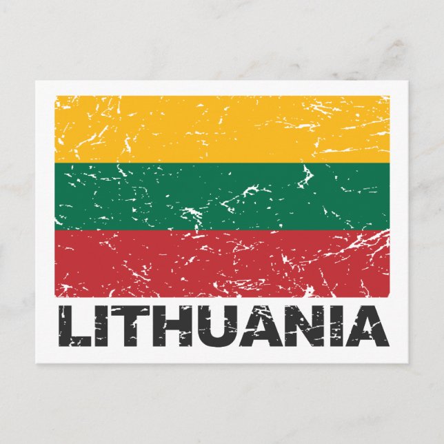Lithuania Vintage Flag Postcard (Front)