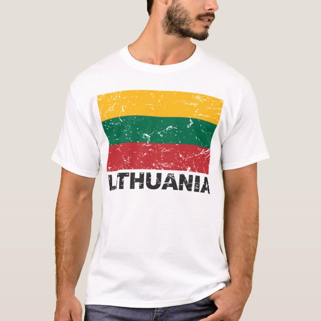 Lithuania Vintage Flag T-Shirt (Front)