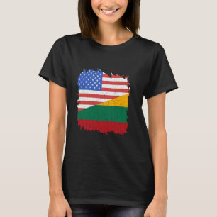 Lithuania Vintage Lithuania Flag USA America Lietu T-Shirt