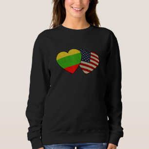 Lithuanian American Couple Heart Love Flag Valenti Sweatshirt