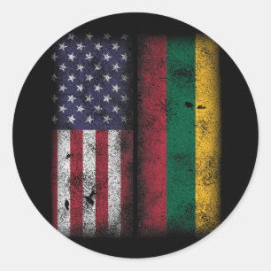 Lithuanian American Flag Lithuania Lietuva Classic Round Sticker