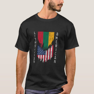 Lithuanian American Flags Ripped Torn Lithuania T-Shirt