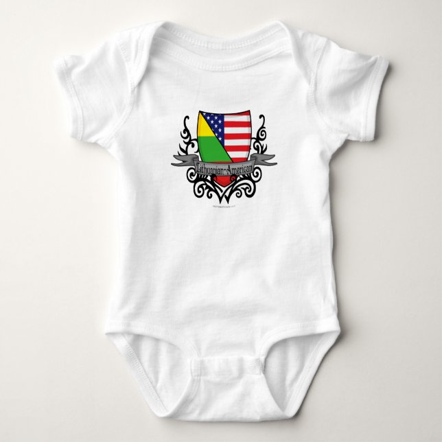 Lithuanian-American Shield Flag Baby Bodysuit (Front)
