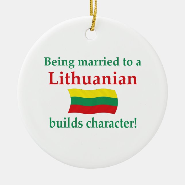 Lithuanian Builds Character Ceramic Tree Decoration (Front)