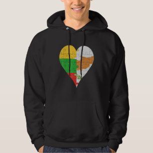 Lithuanian Cypriot Flag Heart Hoodie