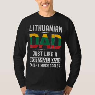 Lithuanian Dad Fathers Day Lithuania Flag  Men Bir T-Shirt