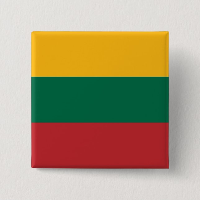Lithuanian Flag 15 Cm Square Badge (Front)