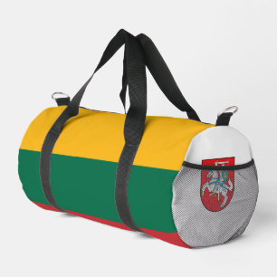 Lithuanian flag and coat of arms duffle bag