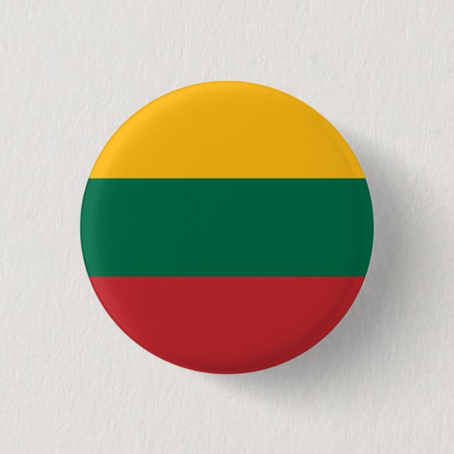 Lithuanian Flag, Flag of Lithuania 3 Cm Round Badge (Front)
