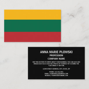 Lithuanian Flag, Flag of Lithuania Business Card
